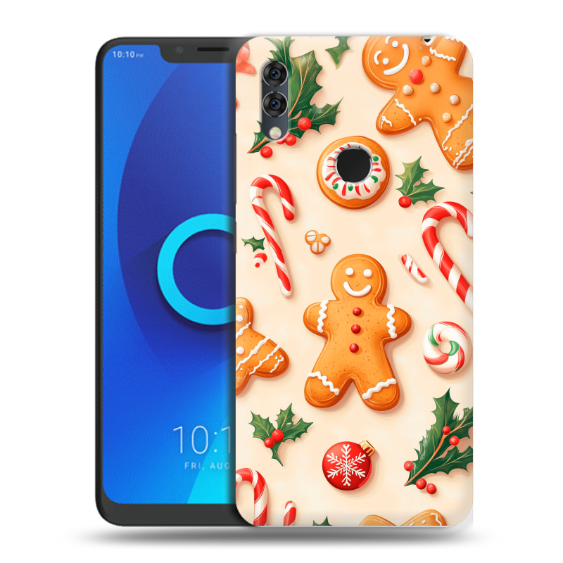 Силиконовый чехол на Alcatel 5V с принтом Новый год Силиконовый чехол на Alcatel 5V с принтом Новый год