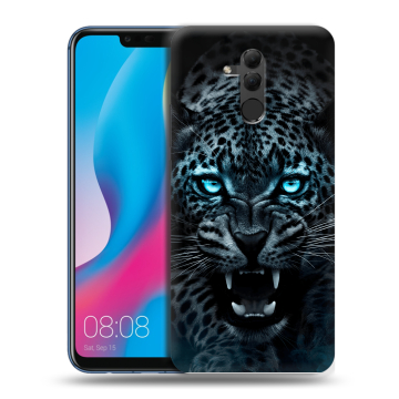 Силиконовый противоударный чехол на Huawei Mate 20 Lite с принтом Темный леопард Силиконовый противоударный чехол на Huawei Mate 20 Lite с принтом Темный леопард