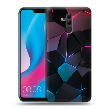 Силиконовый противоударный чехол на Huawei Mate 20 Lite с принтом Геометрия неона Силиконовый противоударный чехол на Huawei Mate 20 Lite с принтом Геометрия неона