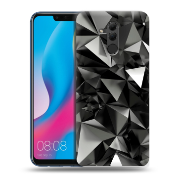 Силиконовый противоударный чехол на Huawei Mate 20 Lite с принтом Черные кристаллы Силиконовый противоударный чехол на Huawei Mate 20 Lite с принтом Черные кристаллы