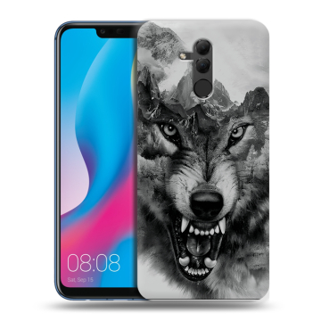 Силиконовый противоударный чехол на Huawei Mate 20 Lite с принтом Волк Силиконовый противоударный чехол на Huawei Mate 20 Lite с принтом Волк