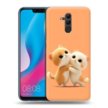 Силиконовый противоударный чехол на Huawei Mate 20 Lite с принтом Милые котики Силиконовый противоударный чехол на Huawei Mate 20 Lite с принтом Милые котики