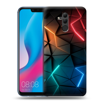 Силиконовый противоударный чехол на Huawei Mate 20 Lite с принтом Абстракция неон Силиконовый противоударный чехол на Huawei Mate 20 Lite с принтом Абстракция неон