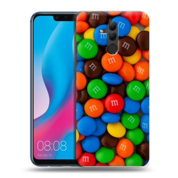 Силиконовый противоударный чехол на Huawei Mate 20 Lite с принтом Конфеты Силиконовый противоударный чехол на Huawei Mate 20 Lite с принтом Конфеты