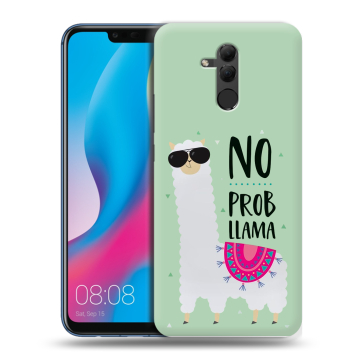 Силиконовый противоударный чехол на Huawei Mate 20 Lite с принтом Лама Силиконовый противоударный чехол на Huawei Mate 20 Lite с принтом Лама