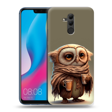 Силиконовый противоударный чехол на Huawei Mate 20 Lite с принтом Сова Силиконовый противоударный чехол на Huawei Mate 20 Lite с принтом Сова