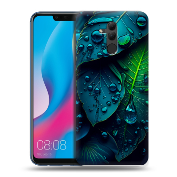 Силиконовый противоударный чехол на Huawei Mate 20 Lite с принтом Листья Силиконовый противоударный чехол на Huawei Mate 20 Lite с принтом Листья