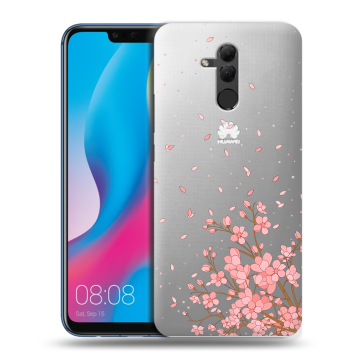Силиконовый противоударный чехол на Huawei Mate 20 Lite с принтом Ветка сакуры Силиконовый противоударный чехол на Huawei Mate 20 Lite с принтом Ветка сакуры