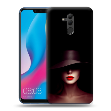 Силиконовый противоударный чехол на Huawei Mate 20 Lite с принтом Девушка в шляпе Силиконовый противоударный чехол на Huawei Mate 20 Lite с принтом Девушка в шляпе