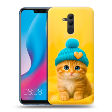 Силиконовый противоударный чехол на Huawei Mate 20 Lite с принтом Котенок в шапке