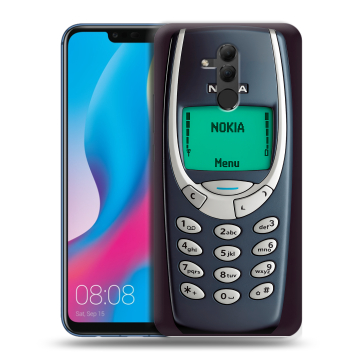 Силиконовый противоударный чехол на Huawei Mate 20 Lite с принтом Старый телефон