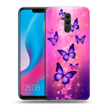 Силиконовый противоударный чехол на Huawei Mate 20 Lite с принтом Бабочки