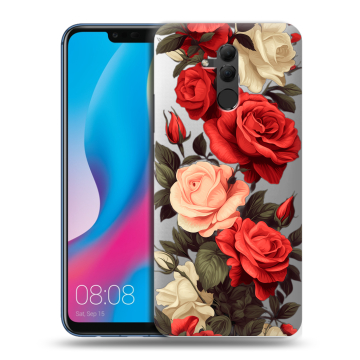 Силиконовый противоударный чехол на Huawei Mate 20 Lite с принтом Розы Силиконовый противоударный чехол на Huawei Mate 20 Lite с принтом Розы
