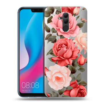 Силиконовый противоударный чехол на Huawei Mate 20 Lite с принтом Розы Силиконовый противоударный чехол на Huawei Mate 20 Lite с принтом Розы