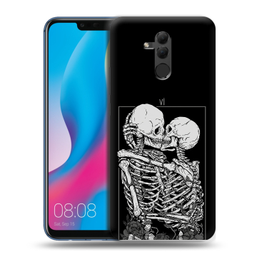Силиконовый противоударный чехол на Huawei Mate 20 Lite с принтом Поцелуй скелетов Силиконовый противоударный чехол на Huawei Mate 20 Lite с принтом Поцелуй скелетов
