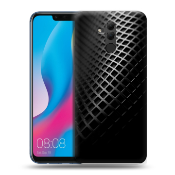 Силиконовый противоударный чехол на Huawei Mate 20 Lite с принтом Текстура металла