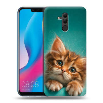 Силиконовый противоударный чехол на Huawei Mate 20 Lite с принтом котенок