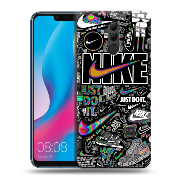 Силиконовый противоударный чехол на Huawei Mate 20 Lite с принтом Найк