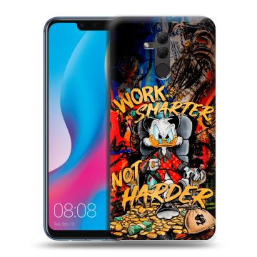 Силиконовый противоударный чехол на Huawei Mate 20 Lite с принтом Дональд Дак Деньги