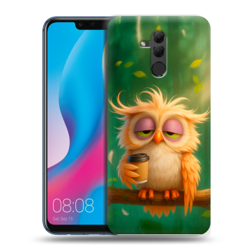 Силиконовый противоударный чехол на Huawei Mate 20 Lite с принтом сова