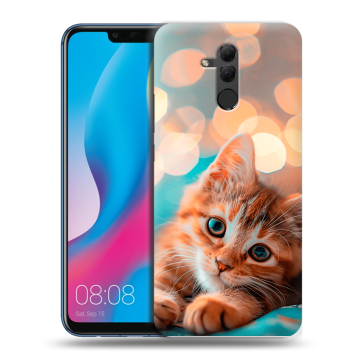 Силиконовый противоударный чехол на Huawei Mate 20 Lite с принтом котик Силиконовый противоударный чехол на Huawei Mate 20 Lite с принтом котик