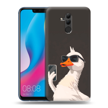 Силиконовый противоударный чехол на Huawei Mate 20 Lite с принтом утка в очках Силиконовый противоударный чехол на Huawei Mate 20 Lite с принтом утка в очках