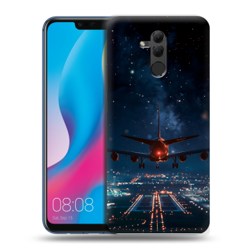 Силиконовый противоударный чехол на Huawei Mate 20 Lite с принтом самолет Силиконовый противоударный чехол на Huawei Mate 20 Lite с принтом самолет
