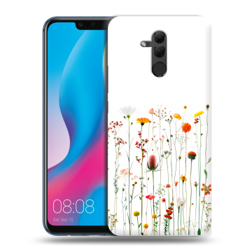 Силиконовый противоударный чехол на Huawei Mate 20 Lite с принтом цветы Силиконовый противоударный чехол на Huawei Mate 20 Lite с принтом цветы