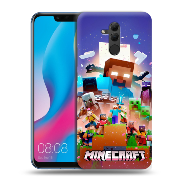 Силиконовый противоударный чехол на Huawei Mate 20 Lite с принтом Майнкрафт Minecraft