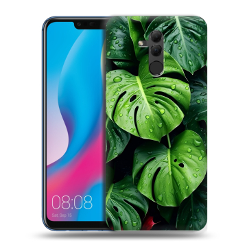 Силиконовый противоударный чехол на Huawei Mate 20 Lite с принтом Листья Силиконовый противоударный чехол на Huawei Mate 20 Lite с принтом Листья