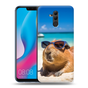 Силиконовый противоударный чехол на Huawei Mate 20 Lite с принтом Капибара