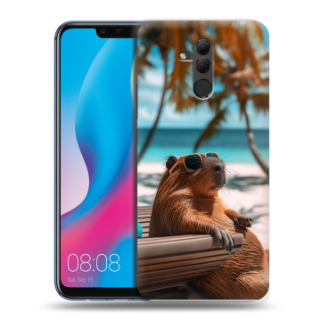 Силиконовый противоударный чехол на Huawei Mate 20 Lite с принтом Капибара