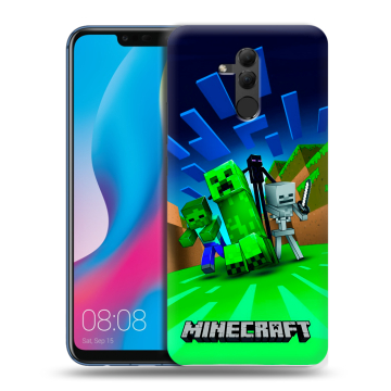 Силиконовый противоударный чехол на Huawei Mate 20 Lite с принтом Майнкрафт