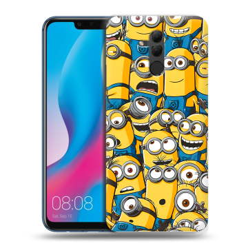 Силиконовый противоударный чехол на Huawei Mate 20 Lite с принтом Миньоны