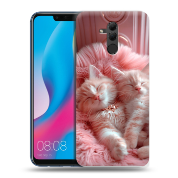 Силиконовый противоударный чехол на Huawei Mate 20 Lite с принтом котята котики