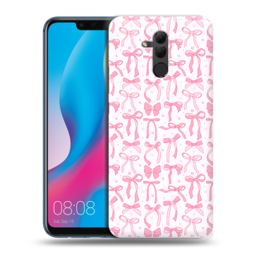 Силиконовый противоударный чехол на Huawei Mate 20 Lite с принтом Розовые бантики