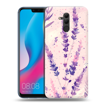 Силиконовый противоударный чехол на Huawei Mate 20 Lite с принтом цветы лаванда
