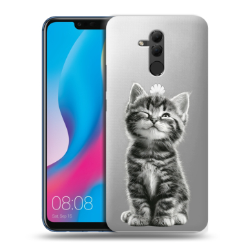 Силиконовый противоударный чехол на Huawei Mate 20 Lite с принтом Котенок Силиконовый противоударный чехол на Huawei Mate 20 Lite с принтом Котенок