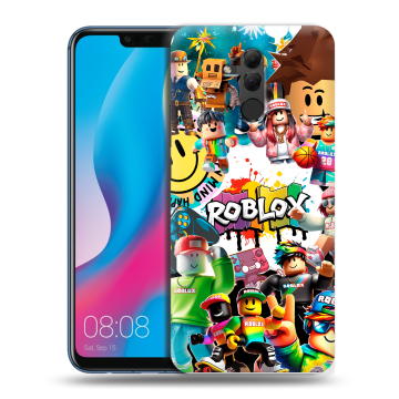 Силиконовый противоударный чехол на Huawei Mate 20 Lite с принтом Roblox Роблокс