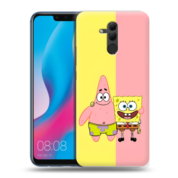 Силиконовый противоударный чехол на Huawei Mate 20 Lite с принтом Спанч боб Спанчбоб