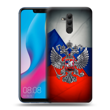 Силиконовый противоударный чехол на Huawei Mate 20 Lite с принтом Флаг России