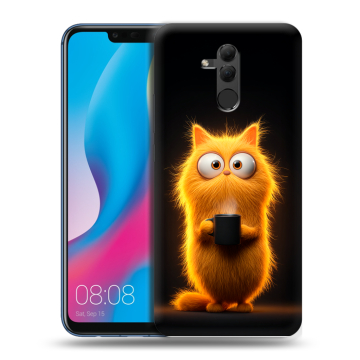 Силиконовый противоударный чехол на Huawei Mate 20 Lite с принтом Смешной кот Силиконовый противоударный чехол на Huawei Mate 20 Lite с принтом Смешной кот