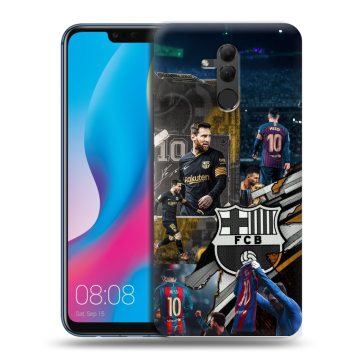 Силиконовый противоударный чехол на Huawei Mate 20 Lite с принтом Messi Barcelona