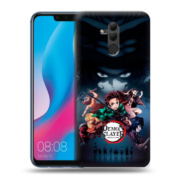 Силиконовый противоударный чехол на Huawei Mate 20 Lite с принтом Demon Slayer Клинок рассекающий демонов