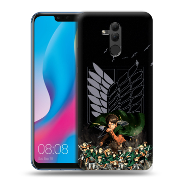 Силиконовый противоударный чехол на Huawei Mate 20 Lite с принтом Атака титанов