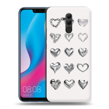 Силиконовый противоударный чехол на Huawei Mate 20 Lite с принтом Y2K сердечки Силиконовый противоударный чехол на Huawei Mate 20 Lite с принтом Y2K сердечки