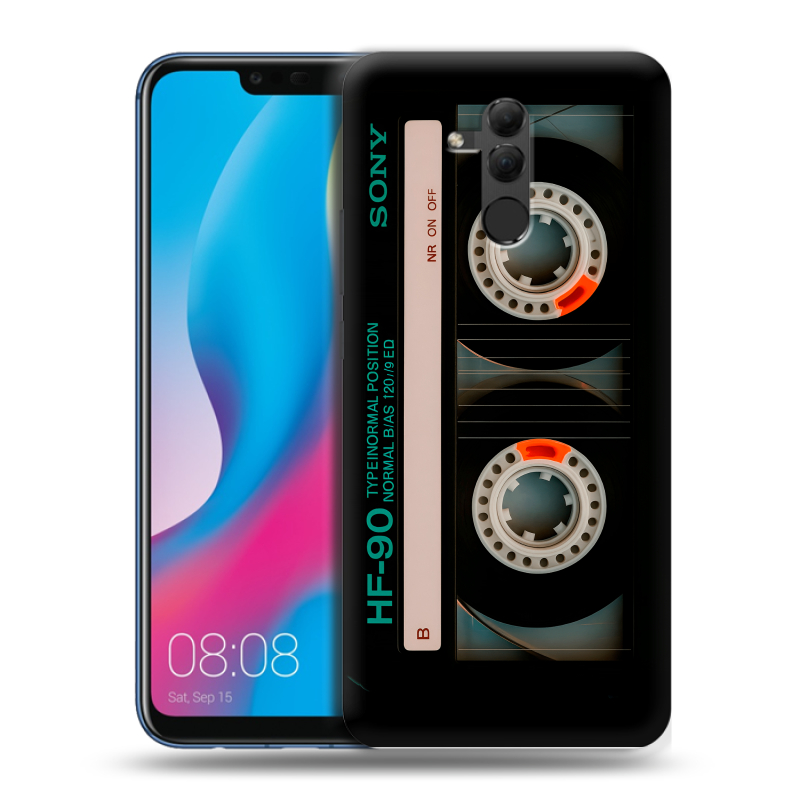 Силиконовый противоударный чехол на Huawei Mate 20 Lite с принтом Кассета Силиконовый противоударный чехол на Huawei Mate 20 Lite с принтом Кассета
