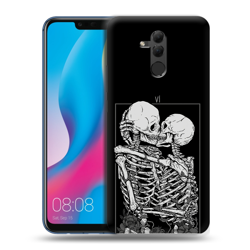 Силиконовый противоударный чехол на Huawei Mate 20 Lite с принтом Поцелуй скелетов Силиконовый противоударный чехол на Huawei Mate 20 Lite с принтом Поцелуй скелетов