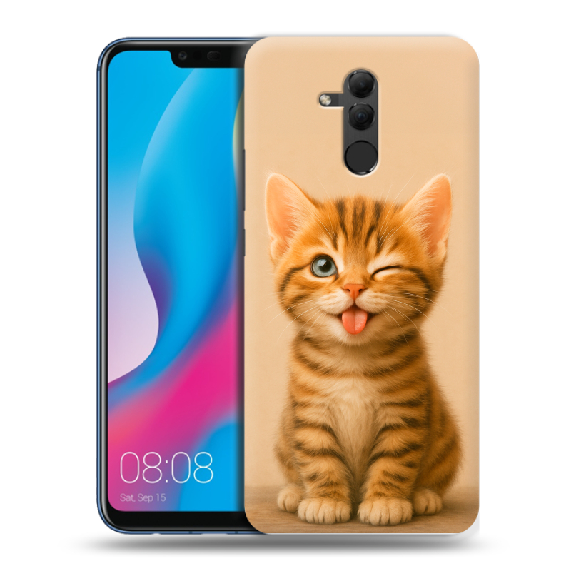 Силиконовый противоударный чехол на Huawei Mate 20 Lite с принтом котенок Силиконовый противоударный чехол на Huawei Mate 20 Lite с принтом котенок