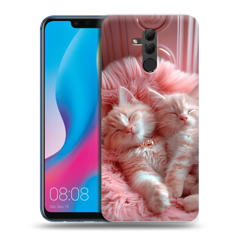 Силиконовый противоударный чехол на Huawei Mate 20 Lite с принтом котята котики Силиконовый противоударный чехол на Huawei Mate 20 Lite с принтом котята котики